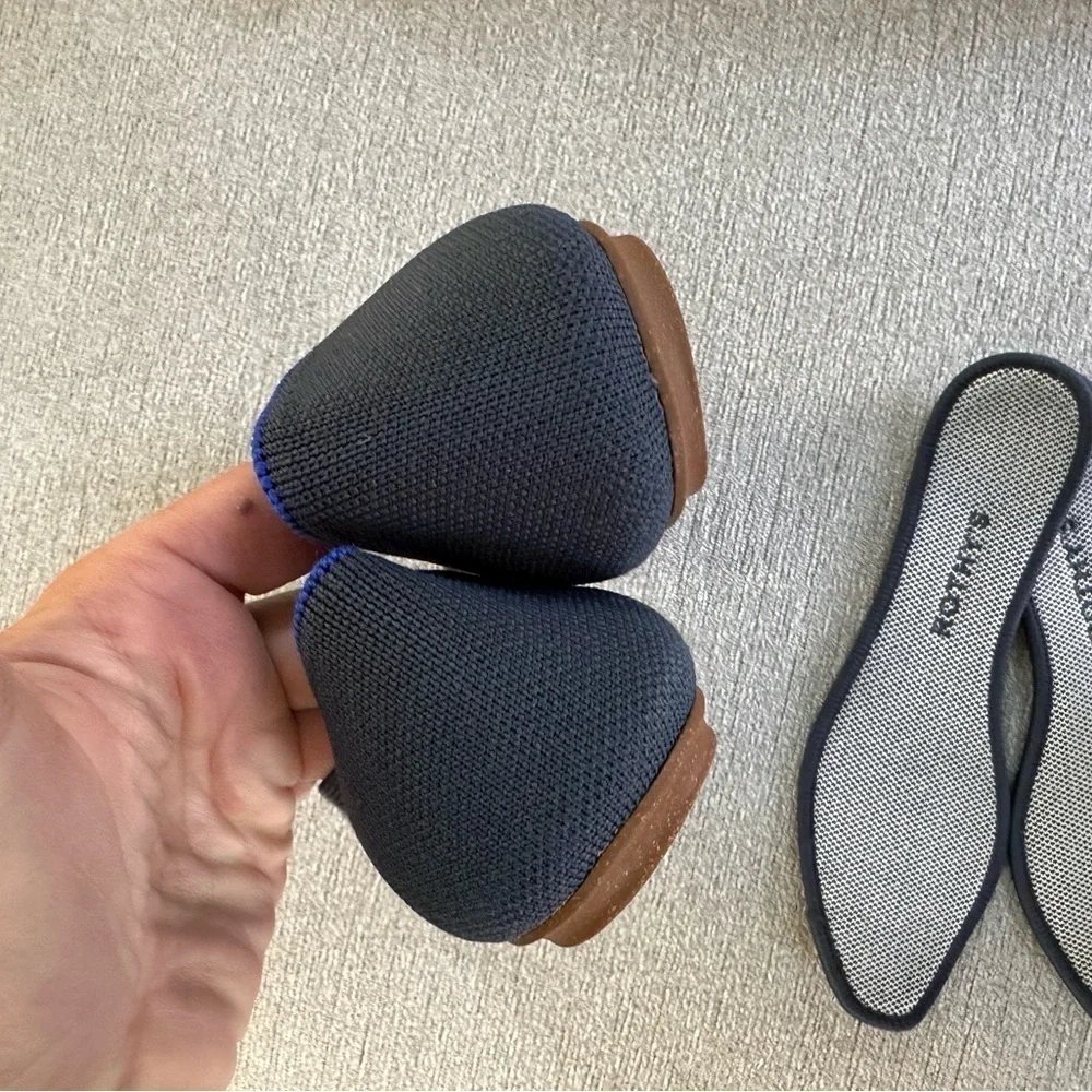 Rothy's The Square Starling Blue Cap Toe Flats